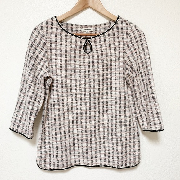 Max Studio Tops - Max Studio | Cream & Pink Tweed Top S